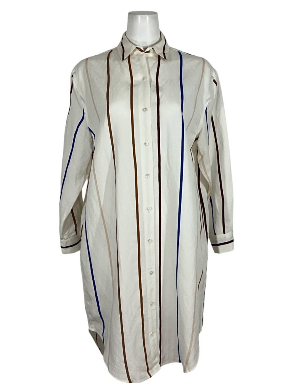 Jenni Kayne Shirt Dress XS Multi Striped Oversized Midi Long Sleeve - Picture 5 of 15